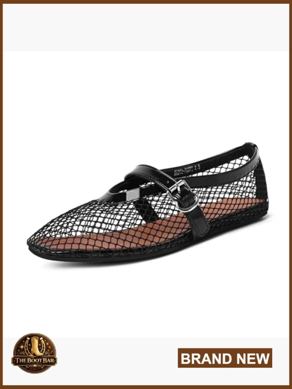 Mesh Mary Jane Flats with Buckle Strap Square Toe Comfortable Dressy Shoes - Picture 3 of 7